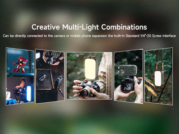 RGB Video Light,7500mAh 600 Minute Portable Camera Light 12W Output Power,LED Video Light